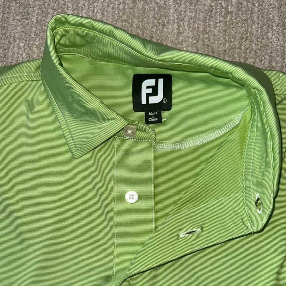 FootJoy Men’s Size L Green Golf Polo Shirt - Picture 10 of 12